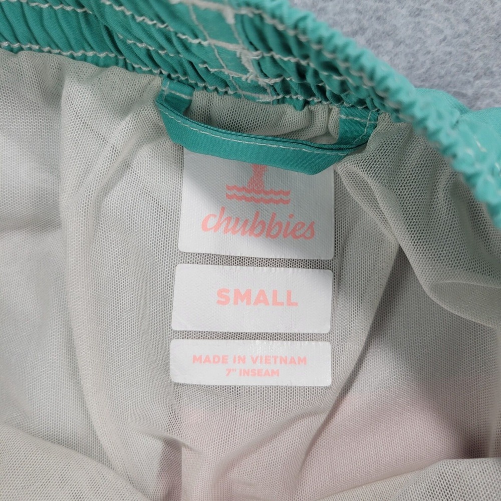 Chubbies Men's Small Aquatic Libations 5.5" Inseam Swim Trunks Turquoise Aqua - Picture 3 of 8